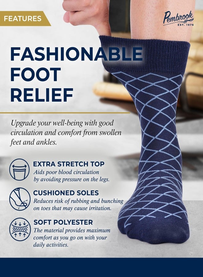 Pembrook Diabetic Dress Socks for Men - 4 Pairs Odor Free Stylish Diabetic Socks for Men Work | Mens Diabetic Socks Casual - Image 2